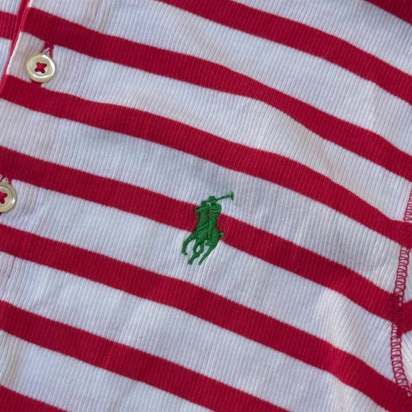 Ralph Lauren blue label pink and white striped long sleeve top - Picture 9 of 12